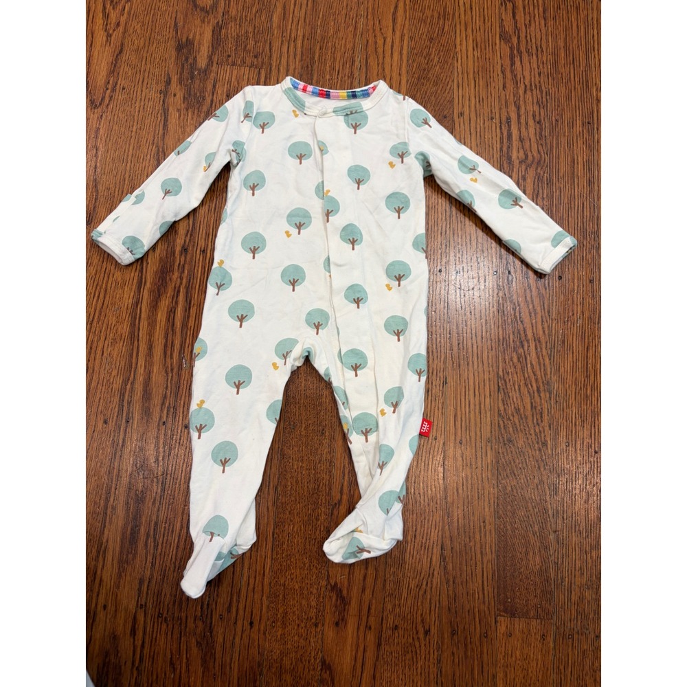 Magnetic Me Organic Cotton Tree Print Magnetic Footie Sleepwear 0-3 Months